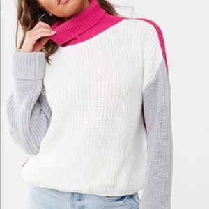 Misguided turtleneck color block sweater